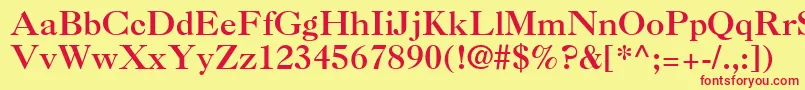 Шрифт Caslon3LtRoman – красные шрифты на жёлтом фоне