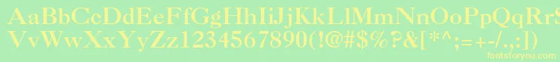 Caslon3LtRoman Font – Yellow Fonts on Green Background