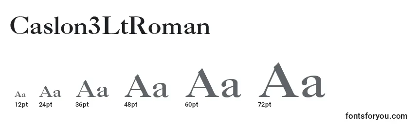 Caslon3LtRoman Font Sizes
