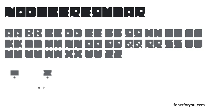 Шрифт NodiceRegular – алфавит, цифры, специальные символы