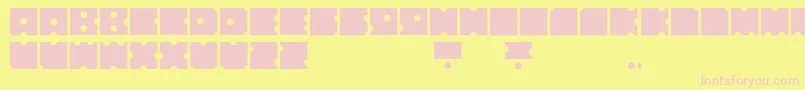 NodiceRegular-fontti – vaaleanpunaiset fontit keltaisella taustalla
