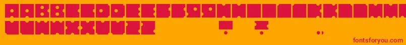 Fonte NodiceRegular – fontes vermelhas em um fundo laranja