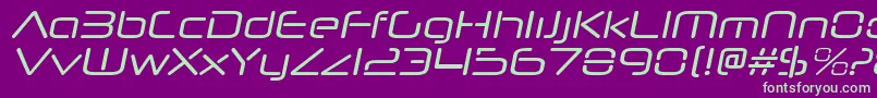 NeuropolnovargItalic-fontti – vihreät fontit violetilla taustalla