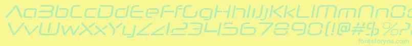 NeuropolnovargItalic Font – Green Fonts on Yellow Background