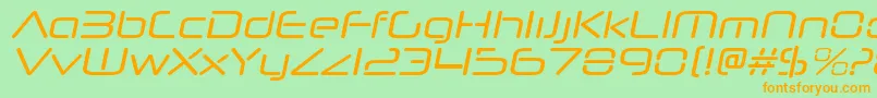 Шрифт NeuropolnovargItalic – оранжевые шрифты на зелёном фоне