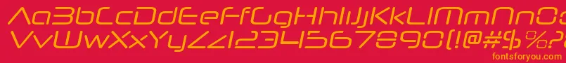 フォントNeuropolnovargItalic – 赤い背景にオレンジの文字
