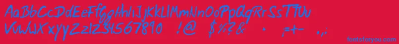 Weigl Font – Blue Fonts on Red Background