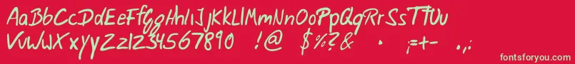Weigl Font – Green Fonts on Red Background