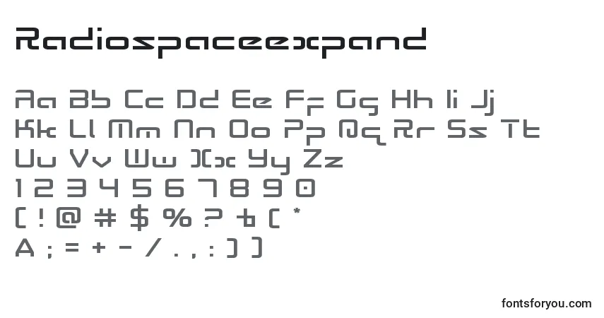 Radiospaceexpandフォント–アルファベット、数字、特殊文字