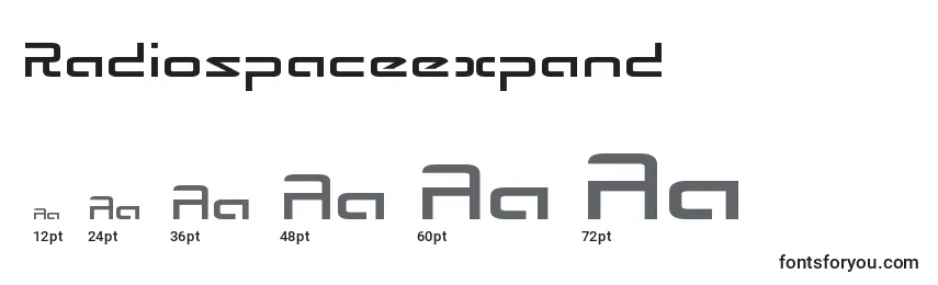 Размеры шрифта Radiospaceexpand