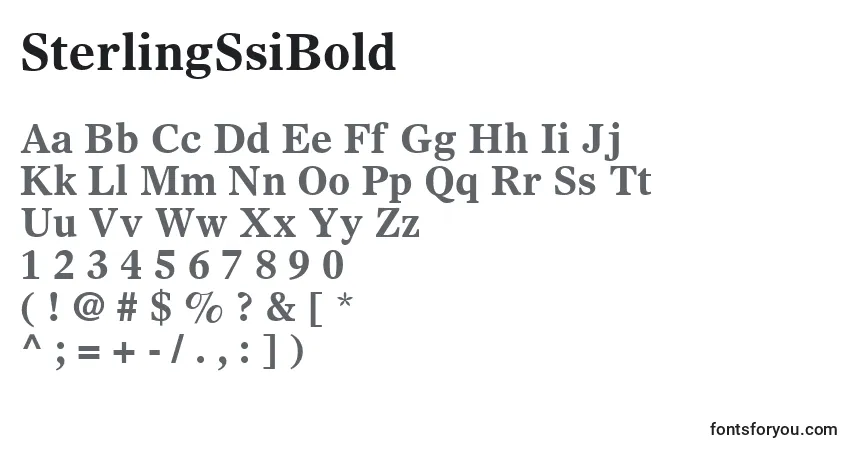 A fonte SterlingSsiBold – alfabeto, números, caracteres especiais
