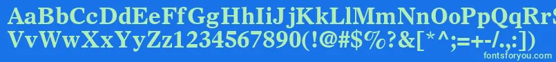 Шрифт SterlingSsiBold – зелёные шрифты на синем фоне