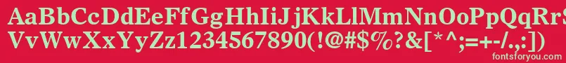フォントSterlingSsiBold – 赤い背景に緑の文字