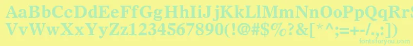 SterlingSsiBold-Schriftart – Grüne Schriften auf gelbem Hintergrund