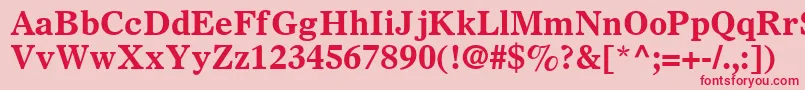 SterlingSsiBold-Schriftart – Rote Schriften auf rosa Hintergrund
