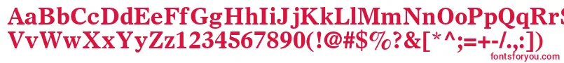 フォントSterlingSsiBold – 白い背景に赤い文字