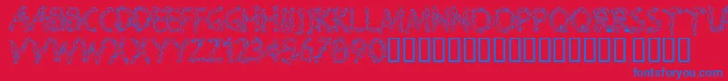Splooge Font – Blue Fonts on Red Background