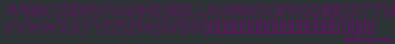 Splooge-Schriftart – Violette Schriften auf schwarzem Hintergrund