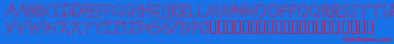 Więcej informacji o czcionce Splooge Czcionka Splooge – czerwone czcionki na niebieskim tle