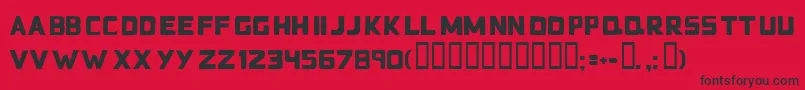 フォントBadblockstt – 赤い背景に黒い文字