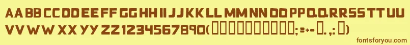 Czcionka Badblockstt – brązowe czcionki na żółtym tle