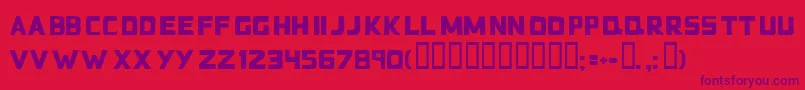 Czcionka Badblockstt – fioletowe czcionki na czerwonym tle