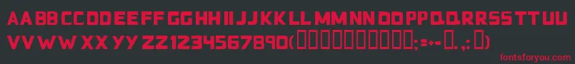 フォントBadblockstt – 黒い背景に赤い文字