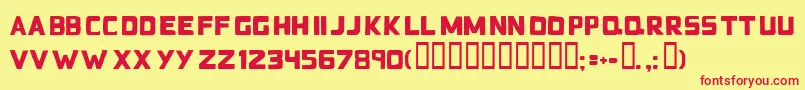 Badblockstt Font – Red Fonts on Yellow Background