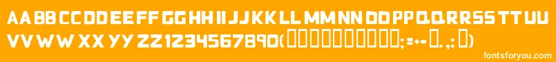 Fonte Badblockstt – fontes brancas em um fundo laranja