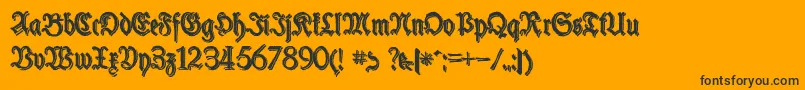SchneiderBuchDeutschShadowTwo-Schriftart – Schwarze Schriften auf orangefarbenem Hintergrund