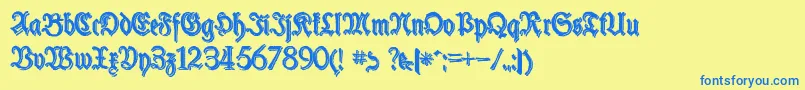 SchneiderBuchDeutschShadowTwo Font – Blue Fonts on Yellow Background