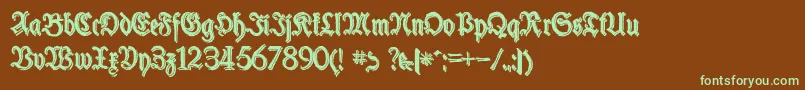 SchneiderBuchDeutschShadowTwo Font – Green Fonts on Brown Background