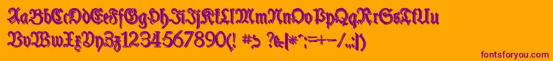 Fonte SchneiderBuchDeutschShadowTwo – fontes roxas em um fundo laranja
