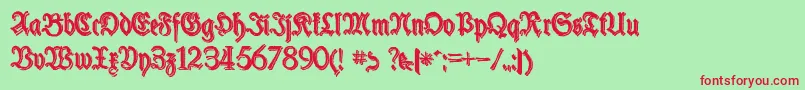 SchneiderBuchDeutschShadowTwo Font – Red Fonts on Green Background