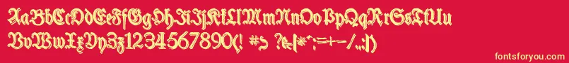 More about SchneiderBuchDeutschShadowTwo Font SchneiderBuchDeutschShadowTwo Font – Yellow Fonts on Red Background