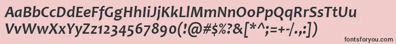 フォントCandaraBoldItalic – ピンクの背景に黒い文字