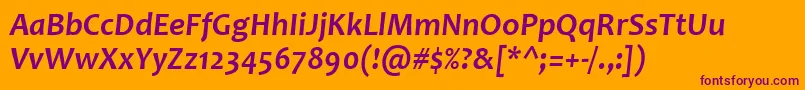 CandaraBoldItalic Font – Purple Fonts on Orange Background