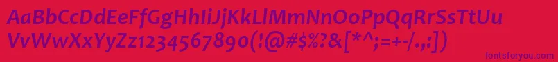 CandaraBoldItalic Font – Purple Fonts on Red Background
