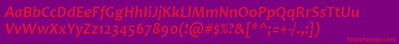 CandaraBoldItalic Font – Red Fonts on Purple Background