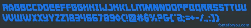 フォントCyborgroosterleft – 黒い背景に青い文字