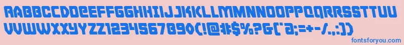 Cyborgroosterleft-Schriftart – Blaue Schriften auf rosa Hintergrund