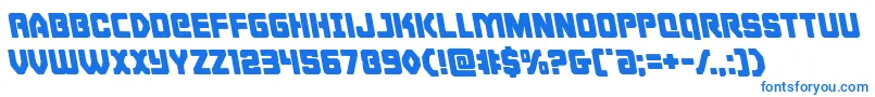 Cyborgroosterleft-Schriftart – Blaue Schriften auf weißem Hintergrund