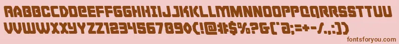 Cyborgroosterleft-fontti – ruskeat fontit vaaleanpunaisella taustalla