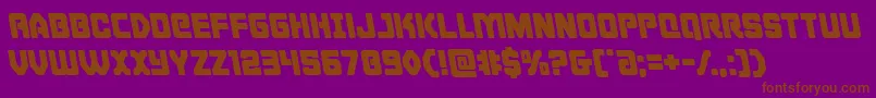 Cyborgroosterleft-Schriftart – Braune Schriften auf violettem Hintergrund