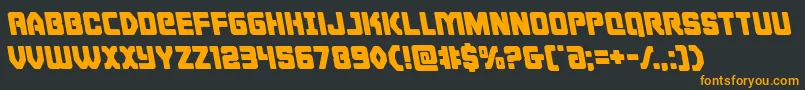 フォントCyborgroosterleft – 黒い背景にオレンジの文字