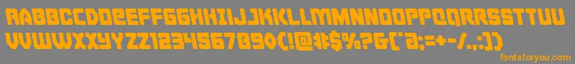Cyborgroosterleft-Schriftart – Orangefarbene Schriften auf grauem Hintergrund