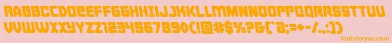 Cyborgroosterleft-Schriftart – Orangefarbene Schriften auf rosa Hintergrund