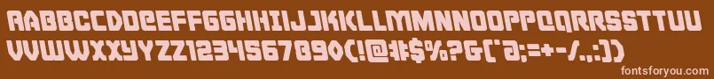 Cyborgroosterleft-fontti – vaaleanpunaiset fontit ruskealla taustalla