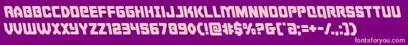 Cyborgroosterleft-fontti – vaaleanpunaiset fontit violetilla taustalla