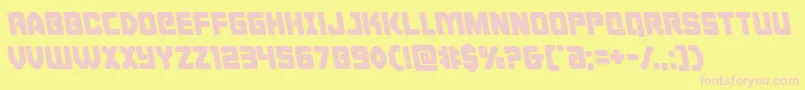 Cyborgroosterleft-fontti – vaaleanpunaiset fontit keltaisella taustalla